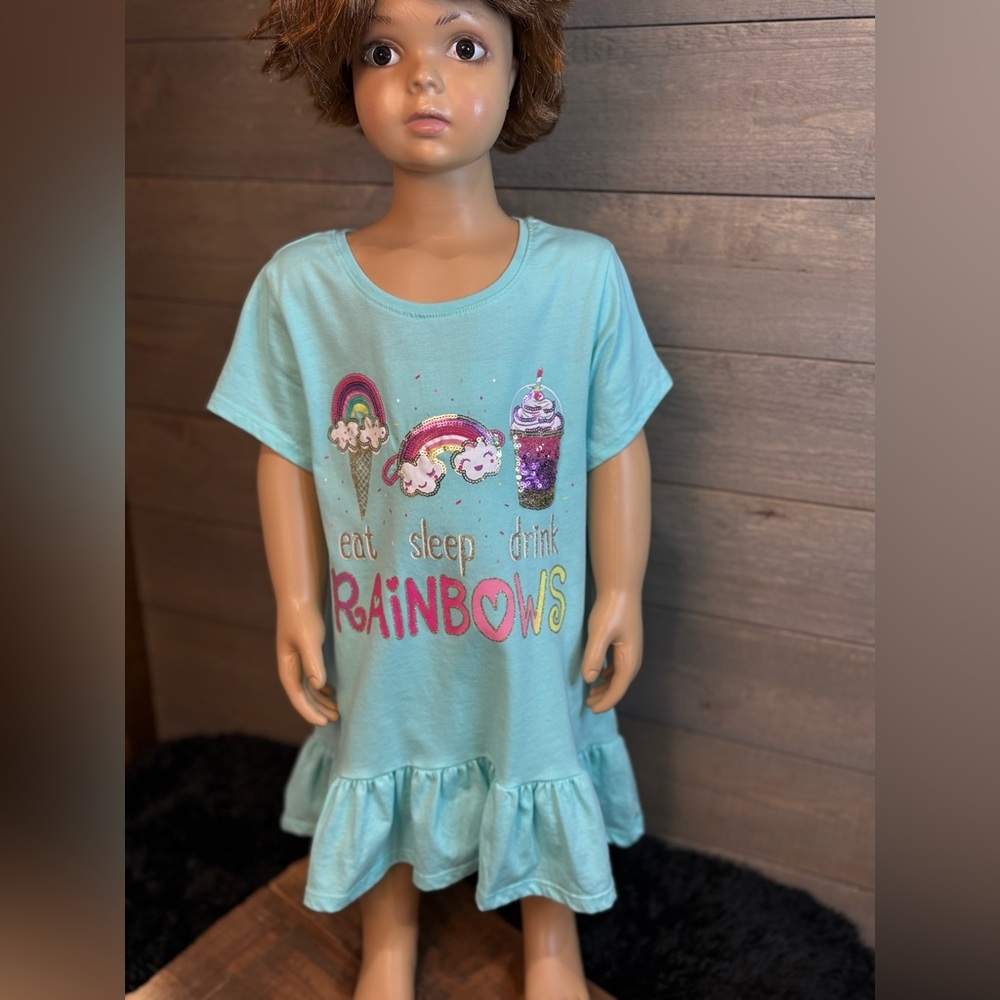 Cynthia Rowley Kids Mix Match Set Tee 7/8 Shorts 10/12 Rainbow Graphic Outfit